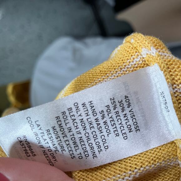 Caslon Yellow White Stripe Tunic Sweater Size S Lightweight Long Sleeve New - Picture 11 of 16